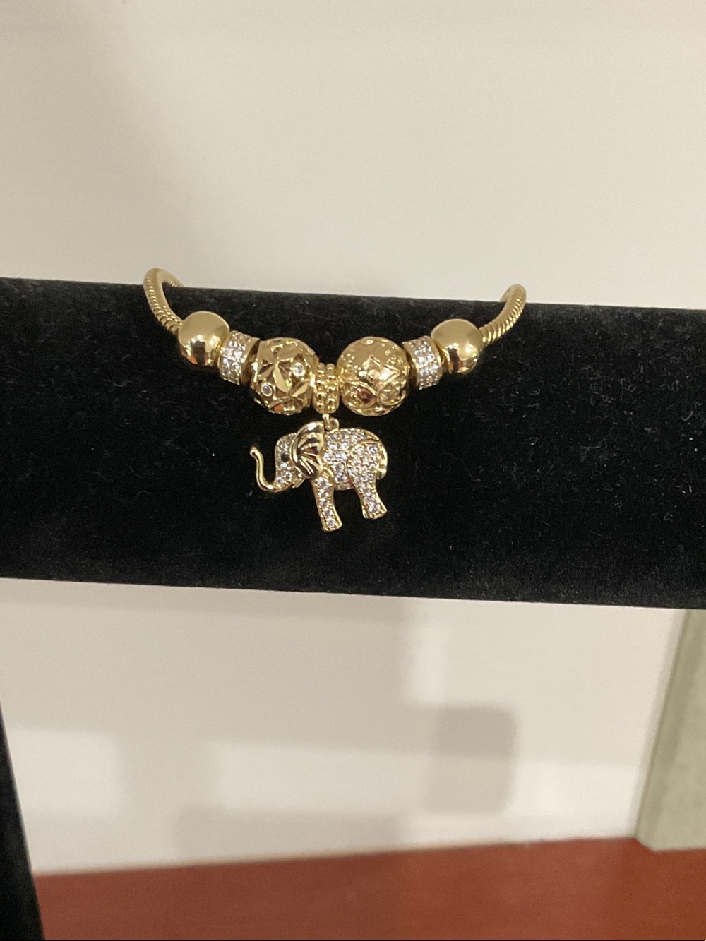 Gold Elephant Charm Bracelet Necklace - Women's Jewelry